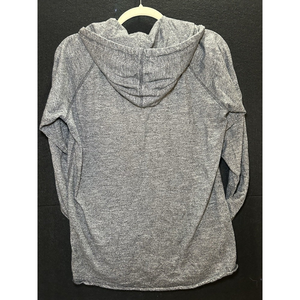 Vans Off The Wall Grey Lightweight Hoodie Unisex Sz Small Front Pocket 3 Button - Picture 2 of 6